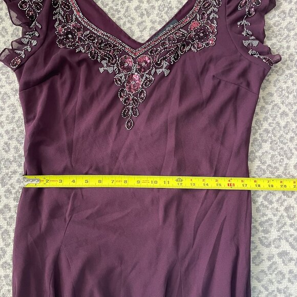 J Kara Flutter Sleeve Hanky Hem Short Cocktail Beaded Dress NWT Sz18 - Picture 10 of 12